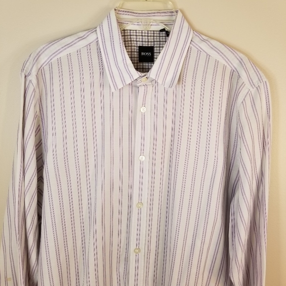 Hugo Boss BOSS Stripe Button Down Dress Shirt XL - Picture 4 of 16